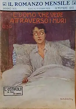 El ilustrador Riccardo Salvadori, colaborador habitual de la revista Il Romanzo Mensile (La Novela Mensual), se encargó de la versión italiana de El hombre que ve a través de las paredes, de Guy de Téramond.