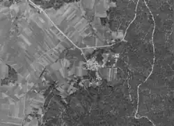 Imagen de Carantoña tomada por un vuelo americano en el año 1955