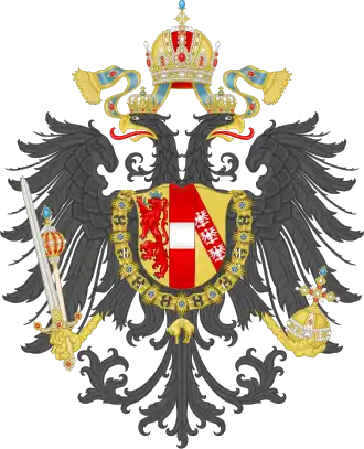 Escudo del Imperio austríaco entre 1815 y 1866, usado como archiduque de Austria