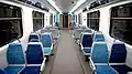 Interior del nuevo tren Sarmiento adquirido por el gobierno nacional.
