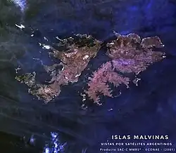 Islas Malvinas vistas por el satélite SAC-C.