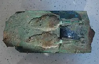 Detalle de un cinturón de bronce italiano del siglo IV a. C.