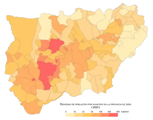Densidad de población por municipios