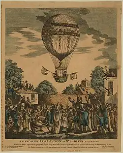 Ascenso en globo, James Sadler, 1811