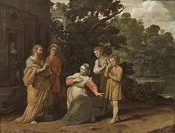 Eliseo y la sunamita. Jan Pynas o Tengnagel, 1600-35.