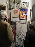 Vista del estudio de la artista con Javier de Villota en 2013.