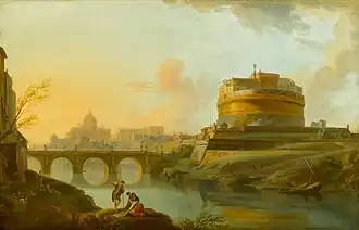 Le Château et le pont Saint-Ange (Jean-Baptiste Lallemand, siglo XVIII).