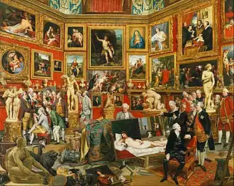 La Tribuna de los Uffizi, por Johan Zoffany, 1772-8, Royal Collection, Castillo de Windsor.