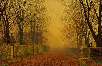 Evening Glow (1884), de John Atkinson Grimshaw, Centro de Arte Británico de Yale, New Haven (Connecticut)