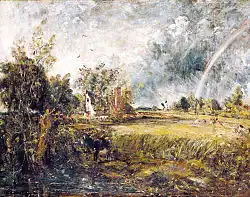 Cottage en East Bergholt, de Constable (pintura inglesa entre los siglos XVIII y XIX).