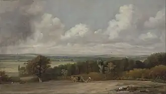 Escena de arado en Suffolk, de Constable, 1824-1825.