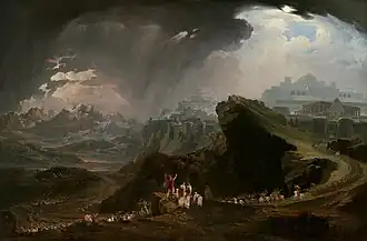 Josué ordenándole al sol que permanezca en Gabaón. Pintura de John Martin, 1816