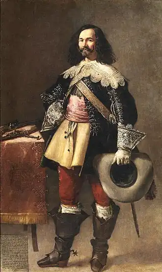 Cuello a la valona en indumentaria militar. Tiburcio de Redín y Cruzat