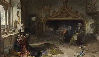 La reina doña Juana la Loca, recluida en Tordesillas con su hija, la infanta doña Catalina (Museo del Prado, 1906)