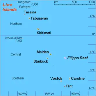 Mapa de las islas de la Línea