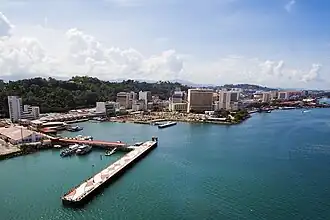 Vista aérea de Kota Kinabalu, parte sur (CBD)