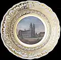 Plato con la catedral de Magdeburgo, 1844.