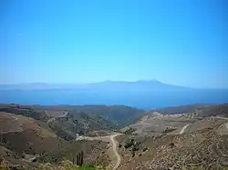Vista de la isla de Quíos, desde la península