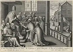 Bendición papal a San Ignacio y sus compañeros.