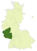 Map of Germany:Position of Oberliga Südwest highlighted