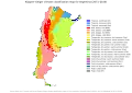 Mapa de climas de Argentina. Clasificación según Koppen-Geiger, proyecciones para el período 2071-2100.