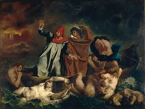 La barca de Dante, de Delacroix, 1822.