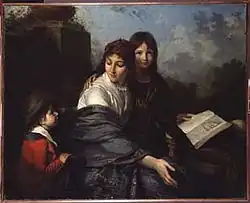 La Lecture de la fable ("Lectura de la fábula", 1796); la mujer del artista y sus sobrinos.