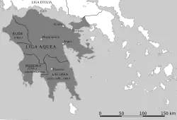 La Liga Aquea en 188&nbsp;a.&nbsp;C.