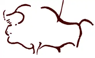 Bisonte en tonos oscuros del panel 83 Galería C.