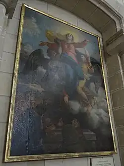 Pintura expuesta en la iglesia de Notre-Dame de Challans bajo el título de La Virgen de la Asunción.