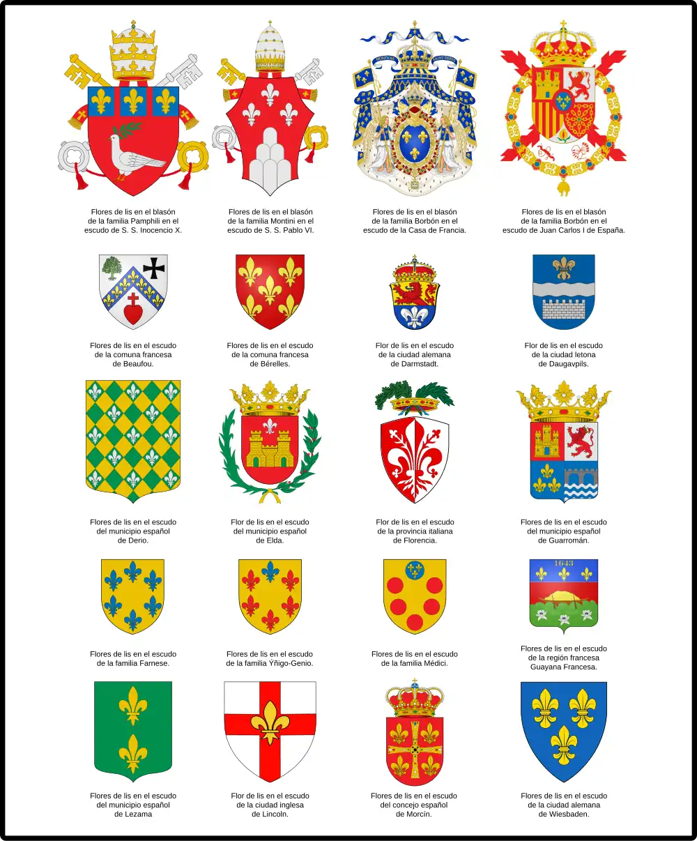La flor de lis, en la heráldica.