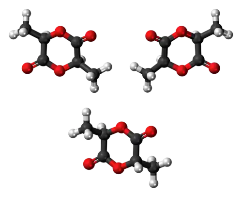 Modelos de bolas y varillas de los tres isómeros