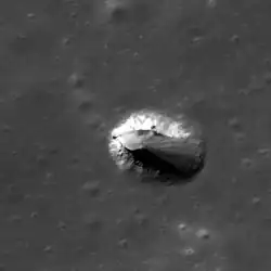 Pozo localizado en el Lacus Mortis.