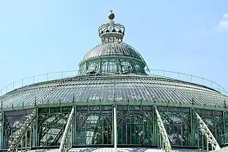 Laeken, exterior de la cúpula de la gran invernadero llamado los "Jardins d'hiver"
