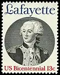 200 aniversario de la llegada de Lafayette, parte de la Serie del Bicentenario