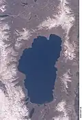 Vista satelital del lago Tahoe