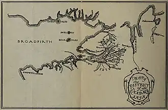 Mapa de Laxardal según la saga de Laxdœla
