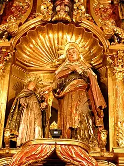 Retablo mayor, detalle, Santa Ana y la Virgen Niña