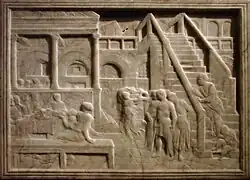 Festín de Herodes en mármol.