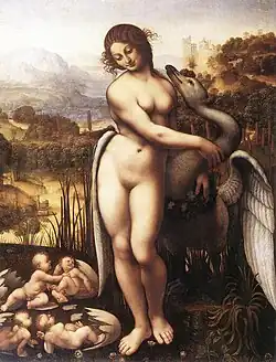 Leda llamada Salisbury, copia atribuida a Cesare da Sesto, 1515-1520. Óleo sobre lienzo, Wilton House, Salisbury.