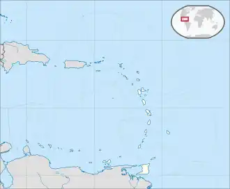 Localización de las Antillas Menores