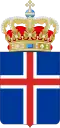 Escudo de armas abreviado del Reino de Islandia, desde 1919 hasta 1944.