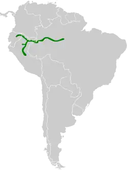 Distribución geográfica del colibrí blanquioliva