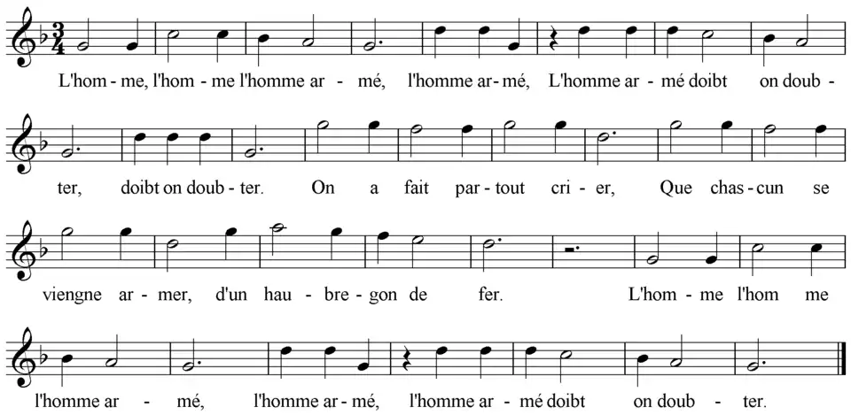 The tune "L'homme armé"