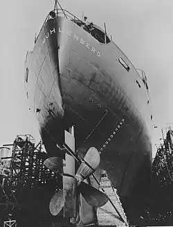 Popa lanzada de un buque Liberty.