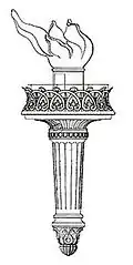 Dibujo de la antorcha de la Estatua de la Libertad.