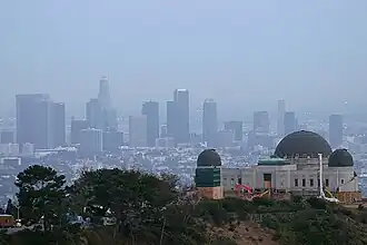 Vista de Los Ángeles y el observatorio durante la expansión.