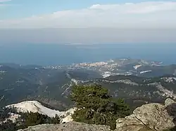 Άποψη της διοικητικής έδρας του δήμου Θάσου, Λιμένα από ψηλά