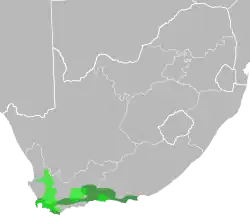 Liparia is endémica de Sudáfrica.[1]​
