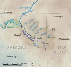 Mapa del río Pequeño Colorado